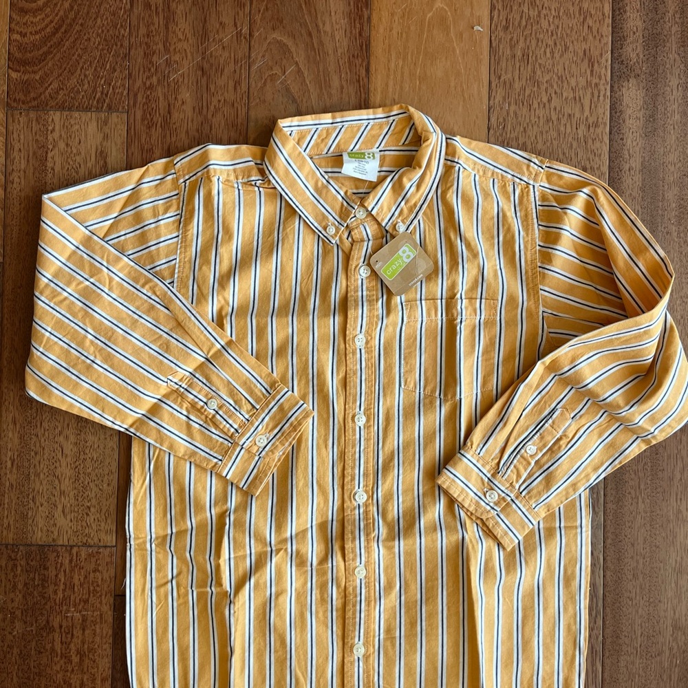 Crazy 8 boys’ Mustard Striped Button Down Shirt